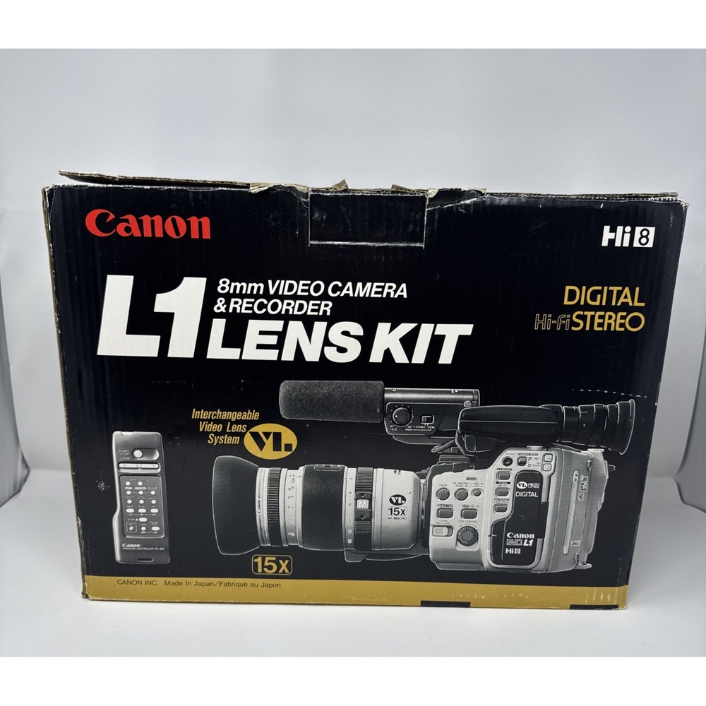 Canon L1 Hi8 Canovision Video Camcorder 8mm Lens Kit & Accesories , Untested